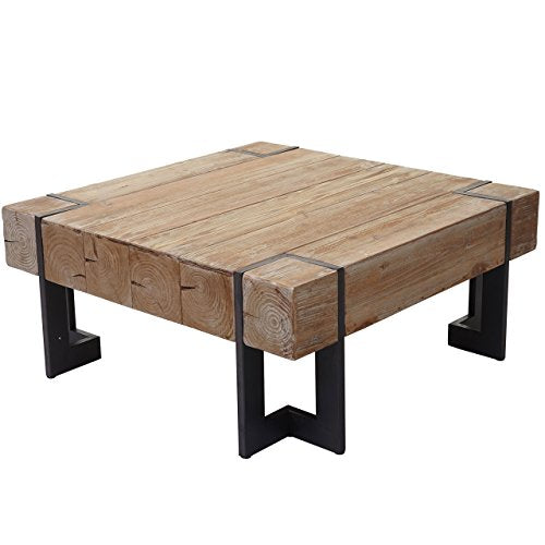 Table Basse de Salon HWC-A15, Table d'appoint, jardinière, Bois Massif de Sapin Rustique - 70x70cm 