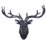 Montage mural Tête de cerf Suspendu électrique décoratif géométrique en Trois Dimensions Noir Sculpture 3D résine 80 * 60 cm Tête d'animal (Size : S)