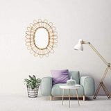 Maquillage Miroir Mural Support Osier Miroir Ovale Coiffeuse Miroir Suspendu Miroir Décorative pour Maison Appartement Salle à Manger Chambre Bébé Nurserie