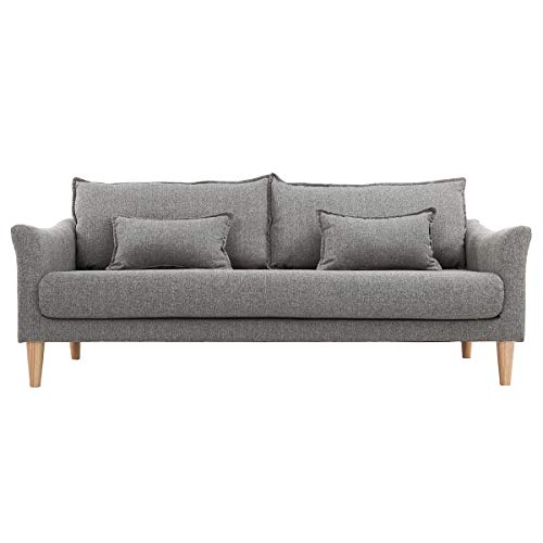 Miliboo Canapé scandinave 3 Places en Tissu Gris et Bois Clair Kate Miliboo Canapé scandinave 3 Places en Tissu Gris et Bois Clair Kate