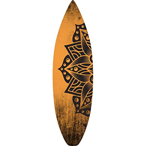 HXA DECO - Planche de Surf Décorative,Multi Choix, Décoration Murale, Planche Deco Surf Tribal Orange, 146x42 cm