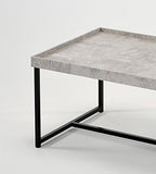 Meubletmoi Table Basse rectangulaire 120 cm - Pied métal - Plateau Effet Beton - Style Industriel Contemporain - Luna 120
