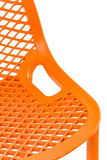 CLP Lot De 2 Tabourets de Bar Air en Plastique I Chaise Haute Intérieur Extérieur avec Dossier Et Repos-Pieds, Couleur:Orange