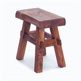 Design Delights Tabouret en bois rustique vintage 40" - Bois dur recyclé - Tabouret en bois massif - 43 x 45 x 27 cm (H x l x P) - Marron clair