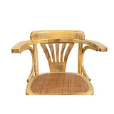 Biscottini chaise avec accoudoirs 77x45x42 cm | Chaises cuisine bois | Chaises salle à manger bois finition naturelle | Chaise cuisine assise en rotin