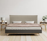 DHOME Tête de lit en Lin Naturel uni avec Bordures Tête de lit rembourrée Chambre à Coucher Moderne Top Trending (Terrain, 160x105cm avec Pieds (Lits 150/160))