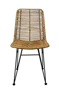 animal-design MAGY Chaise en rotin moderne tressée pour salle à manger, salon, marron clair, couleur : marron clair