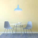 Relaxdays Suspension luminaire abat-jour en métal avec couleur tendance HxlxP: 116 x 36 x 36 cm lampe style industriel hauteur réglable, bleu clair