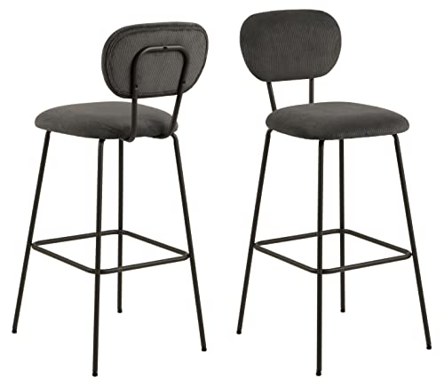 Marque Amazon - Movian Lot de 2 tabourets de bar, tissu Wind anthracite 40, grande, Noir Mat/Anthracite Marque Amazon - Movian Lot de 2 tabourets de bar, tissu Wind anthracite 40, grande, Noir Mat/Anthracite