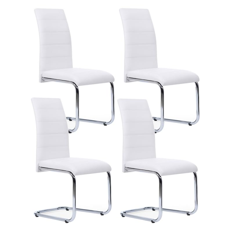 IDMarket - Lot de 4 chaises MIA Blanches pour Salle à Manger