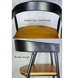 Tabouret Bar Chaise de restaurant en café en fer forgé simple créative café restaurant chaise longue style rétro en bois massif américain (Couleur : B)