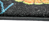 CARPETIA Tapis Salon Design Tapis Moderne Fleurs Bouquet Noir Rouge Größe 160x230 cm