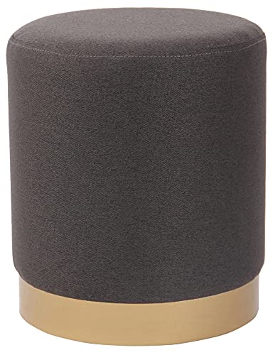 CLP Tabouret Bas Pouf Nanning en Tissu Ou Velours I Tabouret Elégant avec Socle Doré I Siège Rond avec Surface Capitonnée I Assise Ø 36 cm, Couleur:Gris foncé, matière:Tissu CLP Tabouret Bas Pouf Nanning en Tissu Ou Velours I Tabouret Elégant avec Socle Doré I Siège Rond avec Surface Capitonnée I Assise Ø 36 cm, Couleur:Gris foncé, matière:Tissu