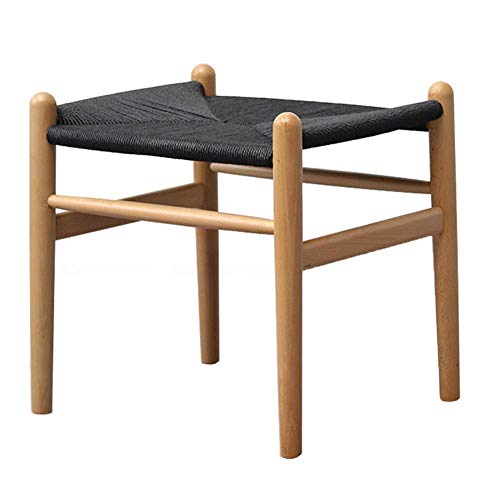 NMDCDH Pouf Tabourets Tabouret Canapé Tabouret Marchepied Petit Repose-Pieds Repose-Pieds Rembourrés Tabouret de Table Basse Salon en Rotin Bois Massif, 12 Couleurs (Couleur: H, Taille: 4