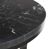 Lola Home Table Basse Ronde en métal et marbre Noir Ø 70x32 cm