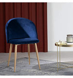 Icons Corner Lot de 2 fauteuils en velours Bleu vintage Piaf