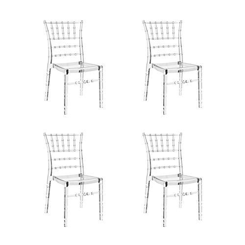 Designetsamaison Lot de 4 chaises Transparentes - Napoleon