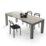 MOBILI FIVER, Table Extensible Cuisine, Iacopo, Ciment, 140 x 90 x 77 cm, Mélaminé, Made in Italy