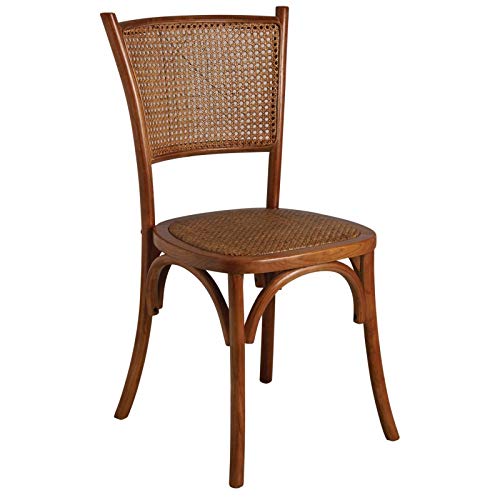 Chaise en hêtre et rotin, Dossier en cannage Chaise en hêtre et rotin, Dossier en cannage