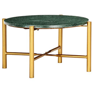 pedkit Table Basse Table de Canapé Vert 60x60x35 cm Pierre véritable Texture marbre