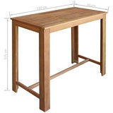 vidaXL Table de Bar Bois d'Acacia Massif 120x60x105 cm Table à Manger Cuisine