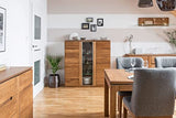 LoftStory Table de salle à manger extensible en chêne Monténégro 40, 160-250 x 90 x 78 cm, bois massif chêne, idéale pour la cuisine, le salon, les meubles style nordique, couleur chêne rustique