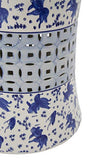 Fine Asianliving Tabouret Céramique Chinois Poissons Koi Bleu Blanc D33xH46cm Tabouret Chinois de Jardin Table d'appoint en céramique Chinois Porcelaine Tabouret Oriental