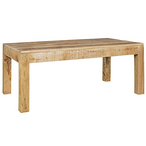 FineBuy Table Basse Bois Massif Mangue Table de Salon 110 x 47 x 60 cm | Table d'appoint Style Maison de Campagne | Meubles en Bois Naturel | Table en Bois Massif Meubles en Bois Massif