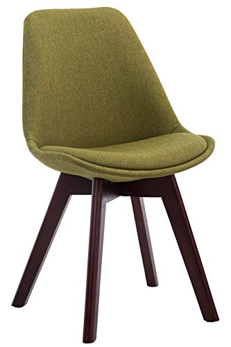 CLP Chaise Retro Design Borneo V2 Tissu I Chaise Visiteur Pieds en Bois Dossier Et Assise Ergonomique Chaise Scandinave I Couleur:, Couleur:Vert, Couleur du Cadre:Noyer CLP Chaise Retro Design Borneo V2 Tissu I Chaise Visiteur Pieds en Bois Dossier Et Assise Ergonomique Chaise Scandinave I Couleur:, Couleur:Vert, Couleur du Cadre:Noyer