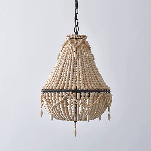 Lustre en perles de bois de style bohème semi-encastré fait à la main avec perles en bois, lampe à suspension pour salle à manger, salon, chambre à coucher, luminaire suspendu E27 3 lumières 14,97 Lustre en perles de bois de style bohème semi-encastré fait à la main avec perles en bois, lampe à suspension pour salle à manger, salon, chambre à coucher, luminaire suspendu E27 3 lumières 14,97''D