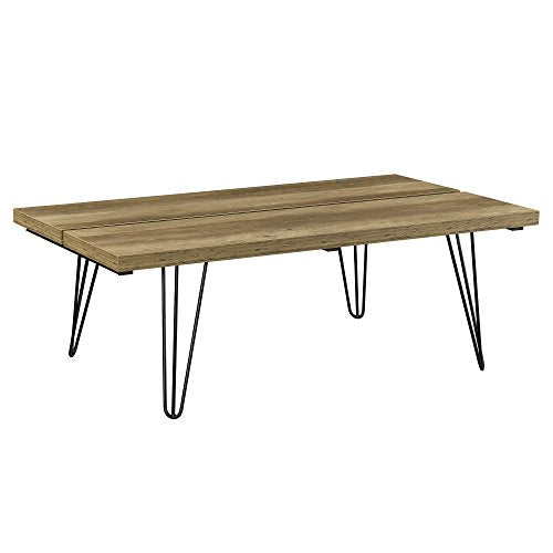 [en.casa] Table Basse Moderne Plateau MDF Pieds de Table en Épingle à Cheveux 100cm x 65cm x 35cm Bois