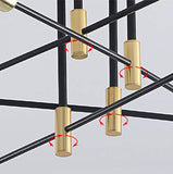 Vikaey Lustre industriel moderne de spoutnik, Lumière de plafond de base E27, Luminaire en métal noir pour la cuisine de chambre à coucher de salle de salon(8-lumière)