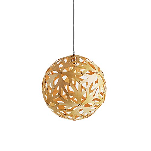 KAIKEA Suspension en bois, luminaire sphérique à 1 lumière, suspension tissée, finition de couleur bois, suspension à boule, plafonnier suspendu pour patio, couloir, cuisine, îlot, chambre, salle à ma KAIKEA Suspension en bois, luminaire sphérique à 1 lumière, suspension tissée, finition de couleur bois, suspension à boule, plafonnier suspendu pour patio, couloir, cuisine, îlot, chambre, salle à ma