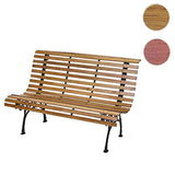 Banc de Jardin HWC-F97, Banc du Parc, Banquette en Bois, Fonte, 3 Places, 122cm, 22kg - Marron Clair