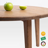 Table basse Casa ronde en bois véritable - Fabriquée à la main en chêne allemand - Design bois massif - Foncé - S