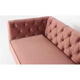 Paris Prix - Canapé 2 Places en Velours Natacha 130cm Rose