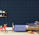 Arthouse Papier peint bleu marine délavé - Effet imitation lambris - Effet grain de bois visible - Facile à installer - À coller sur un mur ou une pièce entière - Très tendance - 909601