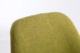 Chaise De Salle A Manger Toulouse en Tissu I Chaise Visiteur Style Scandinave avec Dossier Et Assise Rembourrés I Piètement Bois Rond, Couleur:Vert, Couleur du Cadre:Cappuccino