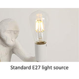 Lampe de singe de style industriel Vintage, lustre de résine créative de personnalité, lustre de singe de corde de, E27 (Color : White)