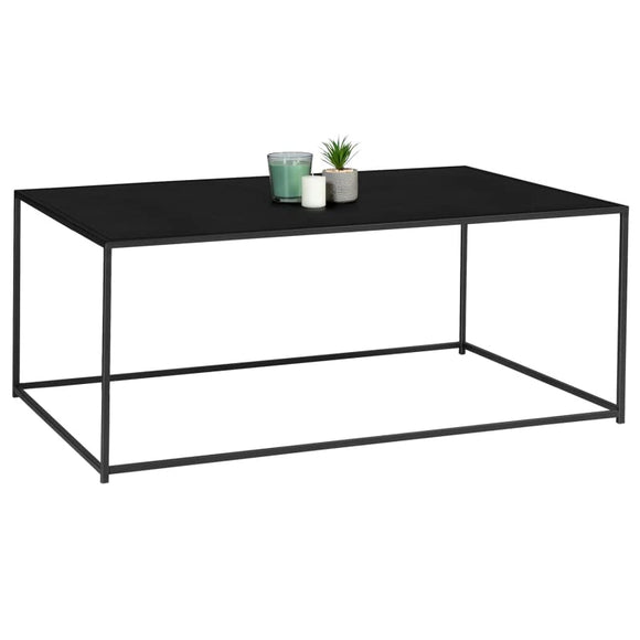 IDMarket - Table Basse Davis 113 cm en métal Noir Mat Design Industriel
