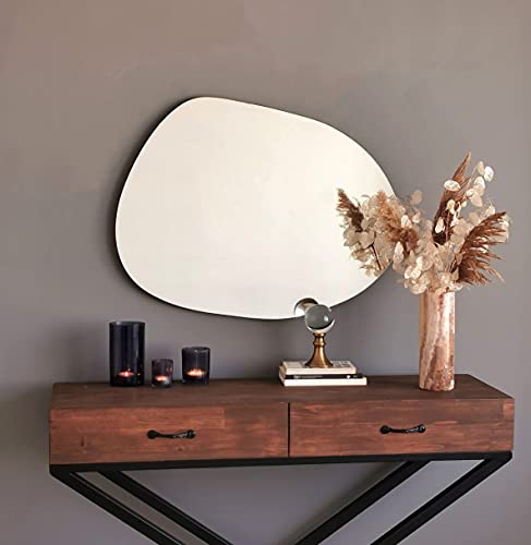 Gozos Denia Miroir Murale | Asymétrique Miroir | Objet Décoratif pour Les Murs | Idéal comme Objet de Décoration en Salon, Salle de Bain, Miroir Maquillage | 75 x 55 x cm Gozos Denia Miroir Murale | Asymétrique Miroir | Objet Décoratif pour Les Murs | Idéal comme Objet de Décoration en Salon, Salle de Bain, Miroir Maquillage | 75 x 55 x cm