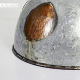 HOFSTEIN Suspension Hora en métal gris effet rouille et base aspect bois, lampe pendante retro-industrielle, hauteur ajustable, max. 109 cm, pour 1 ampoule E27, ampoule(s) non incluse(s)