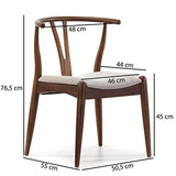 VS Venta-stock Pack 2 chaises Rustic, Couleur Noyer, Bois Massif, 55 cm (Longueur) 54,5 cm (Profondeur) 76 cm (Hauteur)