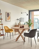 Kave Home - Table ronde Full Argo en mélamine finition naturelle pieds en acier effet bois Ø 119 cm