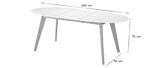 Miliboo Table scandinave Extensible Ovale Blanche et Bois Clair L150-200 cm Leena
