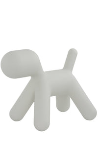 MagisMeToo Tabouret avec Surface Mate en polyéthylène Forme de Chien pour Enfant, Blanc, Small