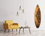 HXA DECO - Planche de Surf Décorative,Multi Choix, Décoration Murale, Planche Deco Surf Tribal Orange, 146x42 cm