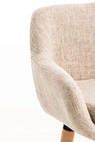 Tabouret de Bar Grant Tissu Design Scandinave I Tabouret de Bar Industriel avec Dossier et Accoudoirs I Chaise de Bar Confortable Ergonomiqu, Couleur:crème