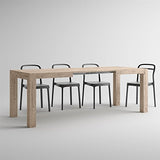MOBILI FIVER, Table Extensible Cuisine, Iacopo, Chêne Naturel, 140 x 90 x 77 cm, Mélaminé, Made in Italy