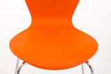 Chaise Empilable Calisto en Bois - Assise Ergonomique - Chaise de Salle d'Attente en Bois Chaise, Hauteur Assise 45 cm -Couleurs au Choix:, Couleur:Orange